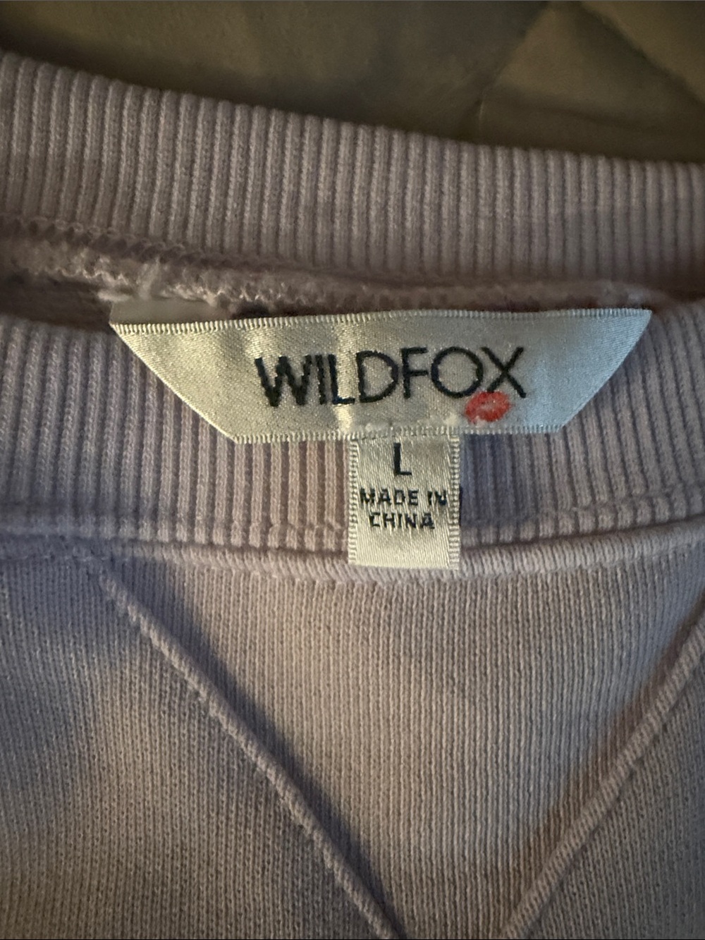 Wildfox Lavender Crewneck With Hot Pink Love And Paw Prints View 2